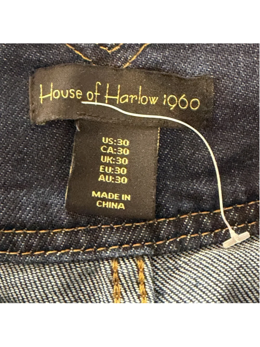 House of Harlow 1960 NEW Retro 70s High Rise Wide Leg Pockets Denim Pants 30